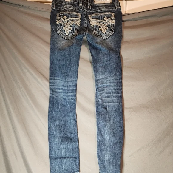 Rock Revival Women's Boot Cut Jeans with Embellished Pockets Size 25 - Picture 5 of 9